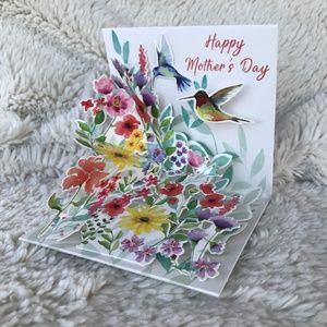 Up With Paper 3D Card Hummingbird Song Bouquet of Flowers Happy Mother's…